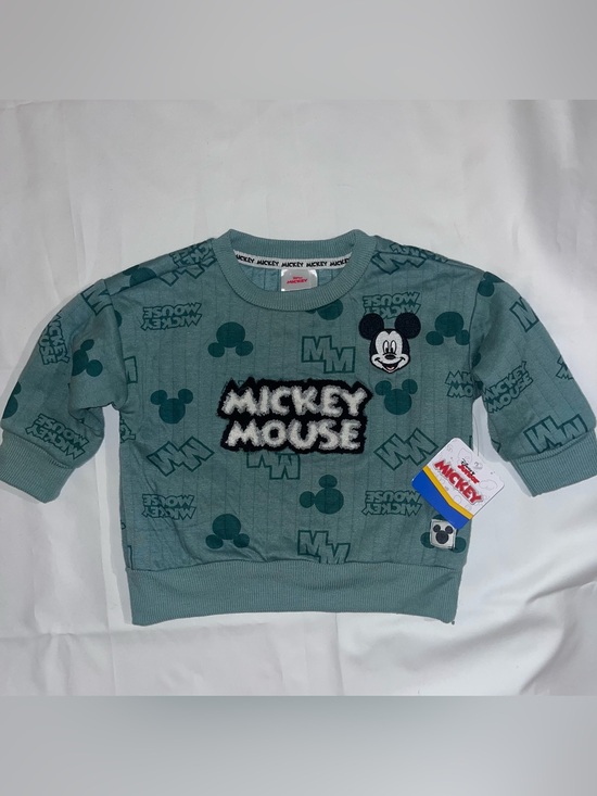 Disney Other - NWT Disney Mickey Mouse Sweatshirt 18M Green Chenille Patch Flaw